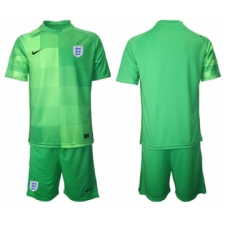 Men's England Blank Green Goalkeeper Soccer Jersey Suit