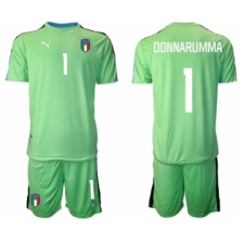 Men's Italy #1 Donnarumma Green Goalkeeper Soccer Jersey Suit
