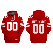 Men's San Francisco 49ers Customized Red Alternate Pullover Hoodie