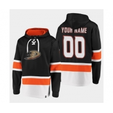 Men's Anaheim Ducks Active Player Custom Black Ageless Must-Have Lace-Up Pullover Hoodie