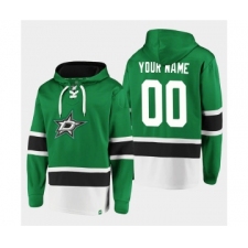 Men's Dallas Stars Active Player Custom Green Ageless Must-Have Lace-Up Pullover Hoodie
