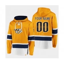 Men's Nashville Predators Active Player Custom Gold Ageless Must-Have Lace-Up Pullover Hoodie