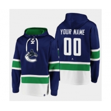 Men's Vancouver Canucks Active Player Custom Blue All Stitched Sweatshirt Hoodie