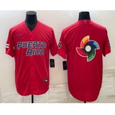Men's Puerto Rico Baseball 2023 Red World Baseball Big Logo With Classic Stitched Jerseys