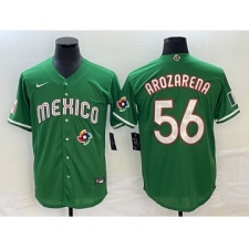 Men's Mexico Baseball #56 Randy Arozarena 2023 Green World Classic Stitched Jersey1