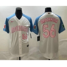 Mens Mexico Baseball #56 Randy Arozarena Number 2023 White Blue World Classic Stitched Jersey