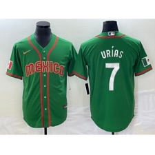 Men's Mexico Baseball #7 Julio Urias 2023 Green World Classic Stitched Jersey