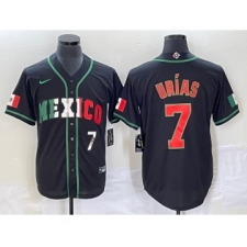 Men's Mexico Baseball #7 Julio Urias Number 2023 Black World Baseball Classic Stitched Jersey5