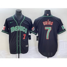 Men's Mexico Baseball #7 Julio Urias Number 2023 Black World Classic Stitched Jersey5