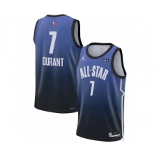 Men's 2023 All-Star #7 Kevin Durant Blue Game Swingman Stitched Basketball Jersey