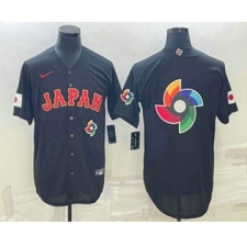 Men's Japan Baseball 2023 Black World Big Logo Classic Stitched Jerseys
