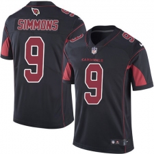 Men's Nike Arizona Cardinals #9 Isaiah Simmons Black Stitched NFL Limited Rush Jersey