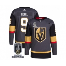 Men's Vegas Golden Knights #9 Jack Eichel Gray 2023 Stanley Cup Champions Stitched Jersey