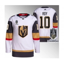 Men's Vegas Golden Knights #10 Nicolas Roy White 2023 Stanley Cup Champions Stitched Jersey