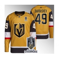 Men's Vegas Golden Knights #49 Ivan Barbashev Gold 2023 Stanley Cup Champions Stitched Jersey