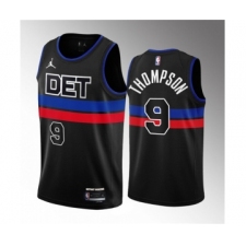 Men's Detroit Pistons #9 Ausar Thompson Black 2023 Draft Statement Edition Stitched Basketball Jersey