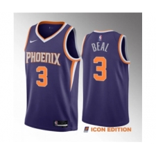 Men's Phoenix Suns #3 Bradley Beal Purple Icon Edition Stitched Basketball Jersey