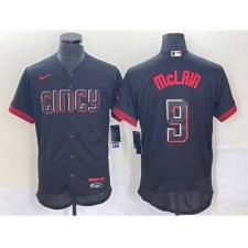 Men's Nike Cincinnati Reds #9 Matt McLain Black 2023 City Connect Flex Base Stitched Jersey