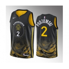 Men's Golden State Warriors #2 Brandin Podziemski Black 2023 Draft City Edition Swingman Stitched Basketball Jersey