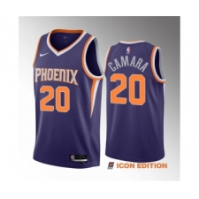 Men's Phoenix Suns #20 Toumani Camara Purple 2023 Draft Icon Edition Stitched Basketball Jersey