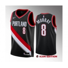 Men's Portland Trail Blazers #8 Kris Murray Black 2023 Draft Icon Edition Stitched Basketball Jersey