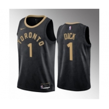 Men's Toronto Raptors #1 Gradey Dick Black 2023 Draft City Edition Stitched Basketball Jersey