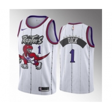 Men's Toronto Raptors #1 Gradey Dick White 2023 Draft Classic Edition Stitched Basketball Jersey