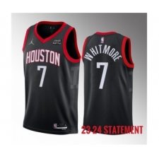 Men's Houston Rockets #7 Cam Whitmore Black 2023 Draft Statement Edition Stitched Basketball Jersey