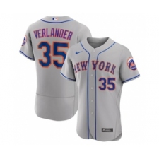 Men's New York Mets #35 Justin Verlander Gray Flex Base Stitched Jersey