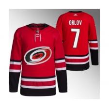 Men's Carolina Hurricanes #7 Dmitry Orlov Red Stitched Jersey