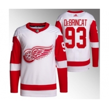 Men's Detroit Red Wings #93 Alex DeBrincat White Stitched Jersey
