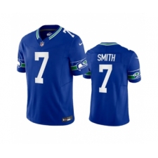 Men's Nike Seattle Seahawks #7 Geno Smith Royal 2023 F.U.S.E. Vapor Limited Throwback Stitched Jersey
