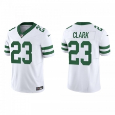 Men's Nike New York Jets #23 Chuck Clark White 2023 F.U.S.E. Vapor Limited Throwback Stitched Football Jersey