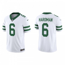 Men's Nike New York Jets #6 Mecole Hardman White 2023 F.U.S.E. Vapor Limited Throwback Stitched Football Jersey
