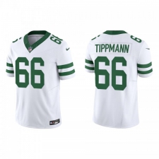 Men's Nike New York Jets #66 Joe Tippmann White 2023 F.U.S.E. Vapor Limited Throwback Stitched Football Jersey
