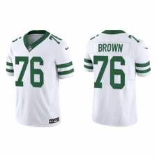 Men's Nike New York Jets #76 Duane Brown White 2023 F.U.S.E. Vapor Limited Throwback Stitched Football Jersey