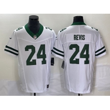 Men's Nike New York Jets #24 Darrelle Revis White 2023 F.U.S.E. Vapor Limited Throwback Stitched Football Jersey