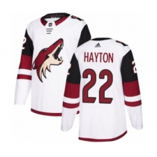 Men's Adidas Arizona Coyotes #22 Barrett Hayton Authentic White Away NHL Jersey