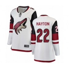 Women's Arizona Coyotes #22 Barrett Hayton Authentic White Away Fanatics Branded Breakaway NHL Jersey