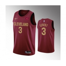 Men's Cleveland Cavaliers #3 Caris LeVert Wine Icon Edition Stitched Basketball Jersey