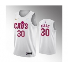 Men's Cleveland Cavaliers #30 Ochai Agbaji White Association Edition Stitched Basketball Jersey