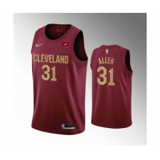 Men's Cleveland Cavaliers #31 Jarrett Allen Wine Icon Edition Stitched Basketball Jersey