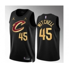 Men's Cleveland Cavaliers #45 Donovan Mitchell Black Statement Edition Stitched Jersey