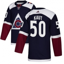 Men's Adidas Colorado Avalanche #50 Martin Kaut Authentic Navy Blue Alternate NHL Jersey