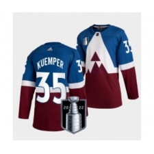Men's Colorado Avalanche ##35 Darcy Kuemper Blue 2022 Stanley Cup Final Patch Adidas Stitched NHL Jersey