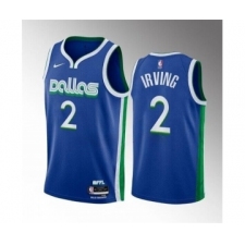 Men's Dallas Mavericks #2 Kyrie Irving Blue City Edition Stitched Basketball Jersey