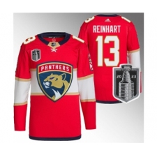 Men's Florida Panthers #13 Sam Reinhart Red 2023 Stanley Cup Final Stitched Jersey