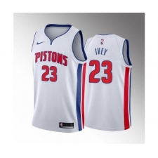 Men's Detroit Pistons #23 Jaden Ivey 2022 Draft White Basketball Stitched Jersey