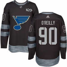 Men's Adidas St. Louis Blues #90 Ryan O'Reilly Authentic Black 1917-2017 100th Anniversary NHL Jersey