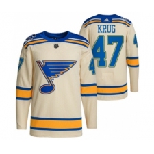 Men's St. Louis Blues #47 Torey Krug Cream 2022 Winter Classic Stitched Jersey